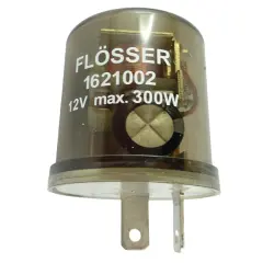 Przekaźnik kierunkowskazów Flösser 1621002, 12V max. 300W. Kluczowy element do podłączenia przerywacza kierunkowskazów w pojeździe.