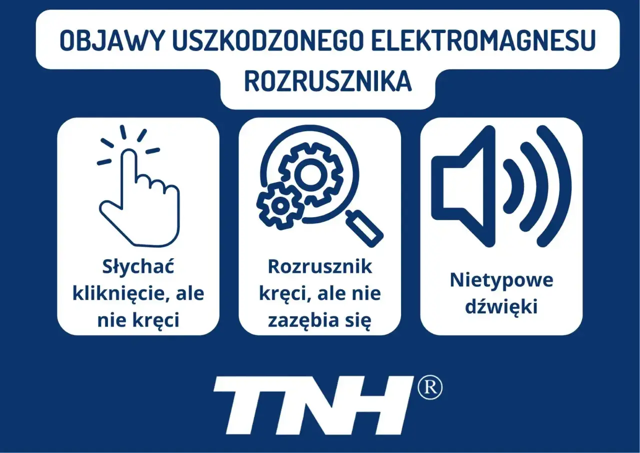 Objawy uszkodzonego elektromagnesu rozrusznika: słychać kliknięcie, ale nie kręci; rozrusznik kręci, ale nie zazębia się; nietypowe dźwięki. Jak sprawdzić elektromagnes rozrusznika?
